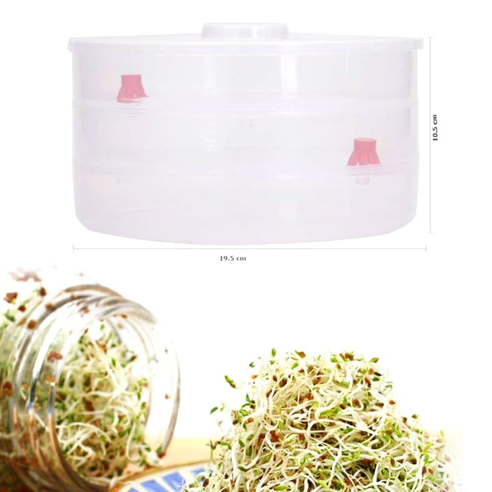 093 Plastic 3 Compartment Sprout Maker White Wukusy