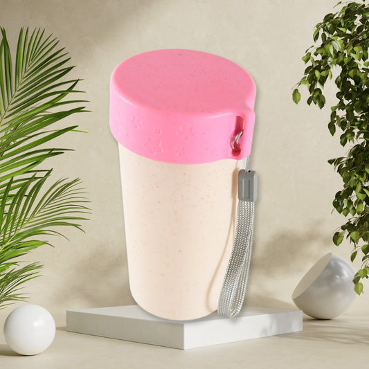 12683 Travel Coffee Cup Portable Water Bottle Wheat Straw Coffee Tea Mug Coffee Mug With Lids For Coffee Tea (300 Ml Approx) Wukusy