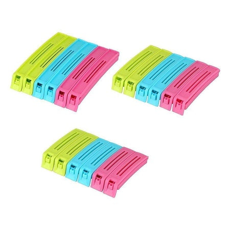 105 Plastic Snack Bag Clip Sealer Set (18 Pcs Multicolour) Wukusy