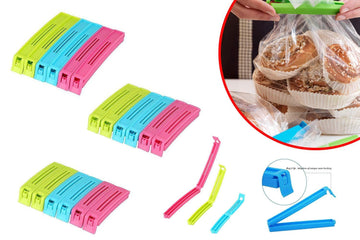 105 Plastic Snack Bag Clip Sealer Set (18 Pcs Multicolour) Wukusy