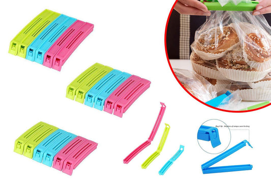 105 Plastic Snack Bag Clip Sealer Set (18 Pcs Multicolour) Wukusy