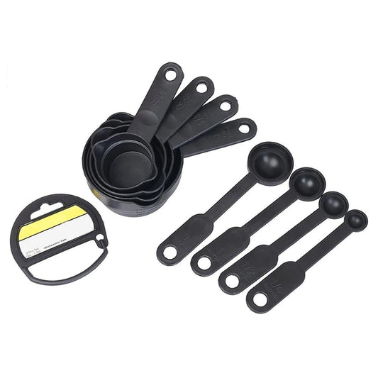 106 Plastic Measuring Cups And Spoons (8 Pcs Black) Wukusy