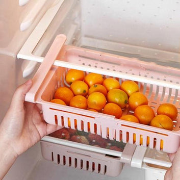 113 Adjustable Fridge Storage Basket Fridge Racks Tray Sliding Storage Racks (4 Pc Set) Wukusy