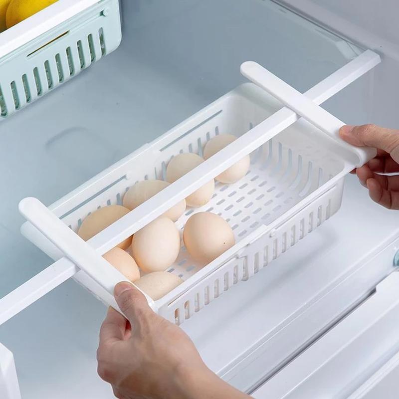 113 Adjustable Fridge Storage Basket Fridge Racks Tray Sliding Storage Racks (4 Pc Set) Wukusy