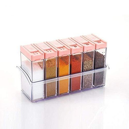 122 Plastic Spice Jars (6 Pcs 14x22x8cm Multicolour) Wukusy
