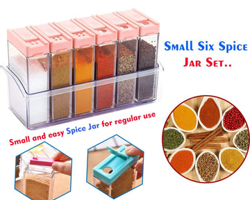 122 Plastic Spice Jars (6 Pcs 14x22x8cm Multicolour) Wukusy