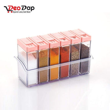 122 Plastic Spice Jars (6 Pcs 14x22x8cm Multicolour) Wukusy