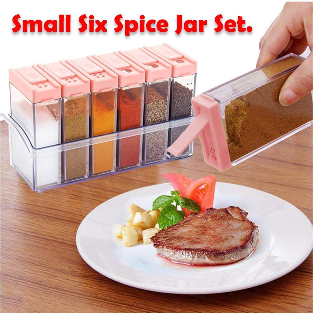 122 Plastic Spice Jars (6 Pcs 14x22x8cm Multicolour) Wukusy