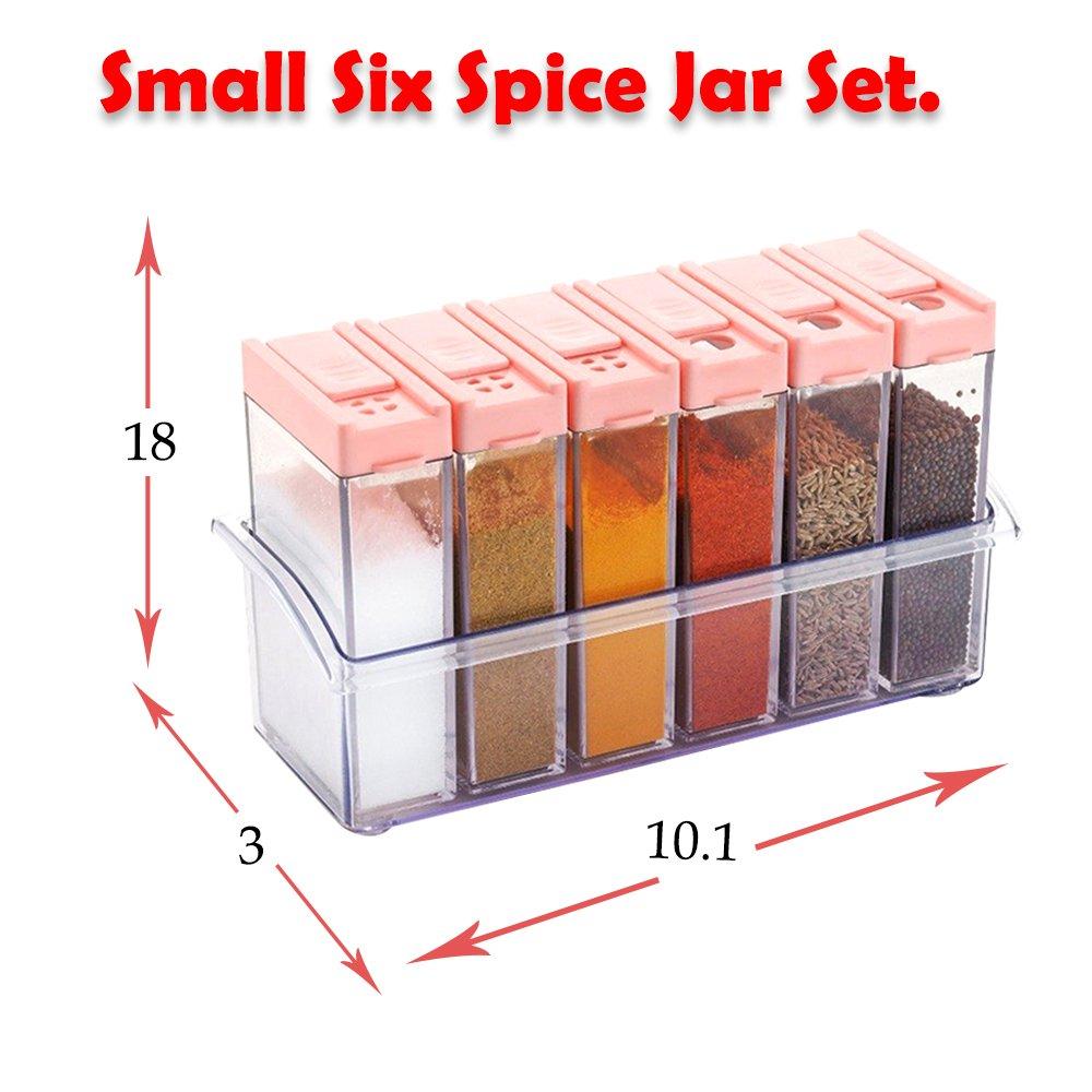 122 Plastic Spice Jars (6 Pcs 14x22x8cm Multicolour) Wukusy