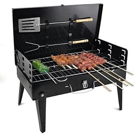 125 Stainless Steel Briefcase Style Barbecue Grill Toaster (Medium Black) Wukusy