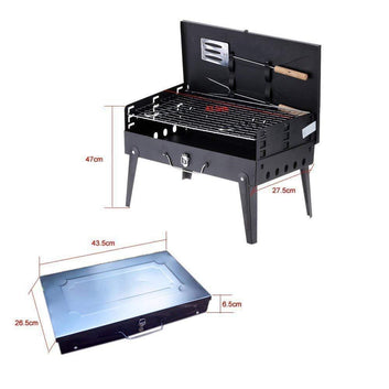 125 Stainless Steel Briefcase Style Barbecue Grill Toaster (Medium Black) Wukusy