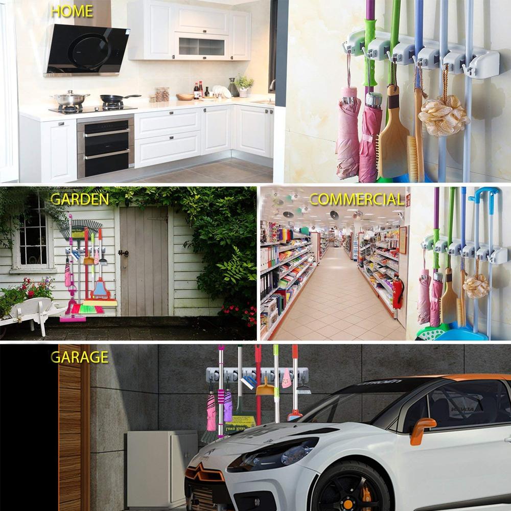 199 5-layer Multipurpose Wall Mounted Organizer Mop And Broom Holder Wukusy