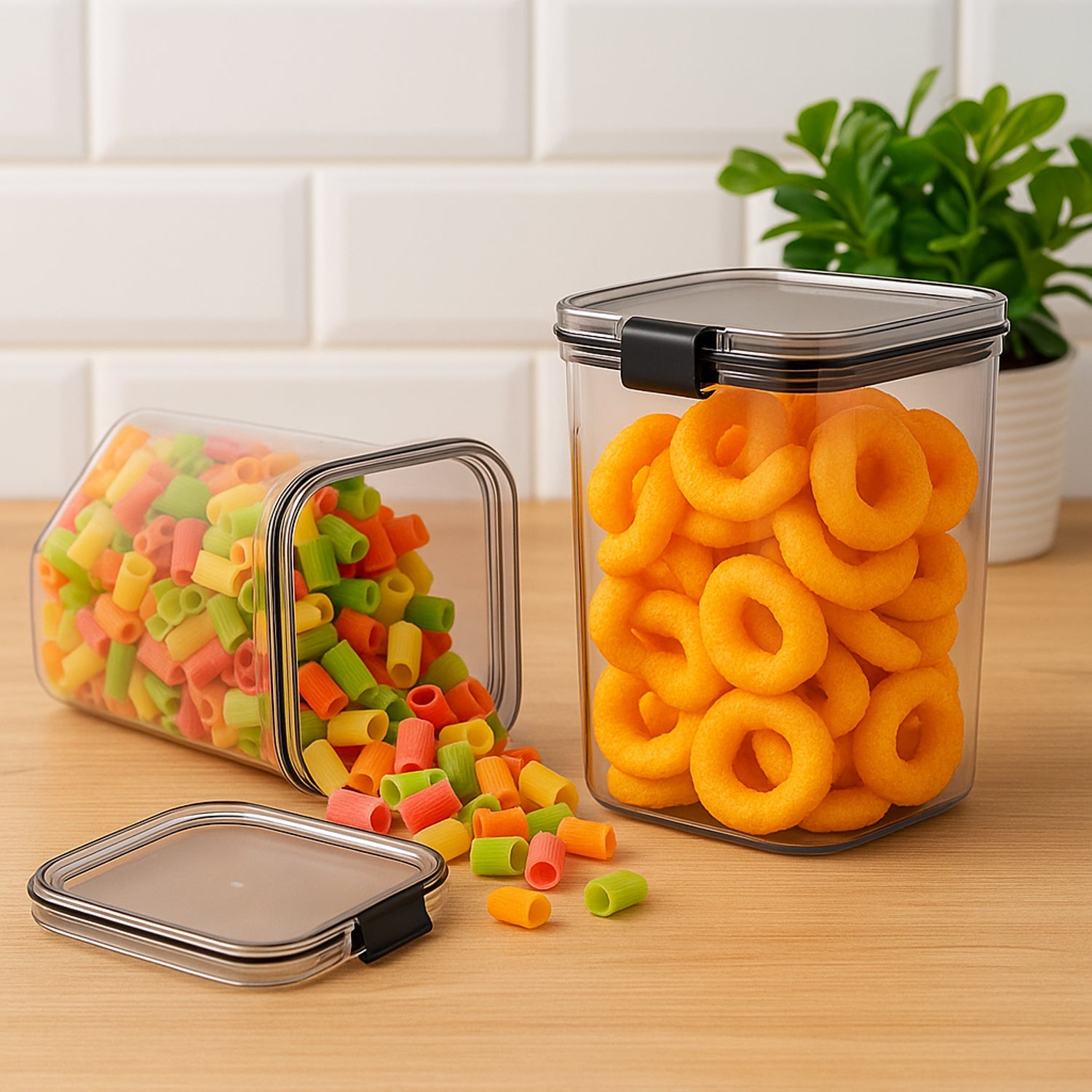1200 Ml Airtight Lock  Lock Food Storage Container Set  2 Piece Wukusy