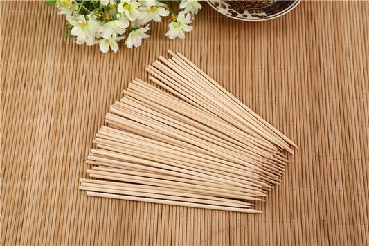 1100 Camping Wooden Color Bamboo Bbq Skewers Barbecue Shish Kabob Sticks Fruit Kebab Meat Party Fountain Bamboo Bbq Sticks Skewers Wooden (20cm) Wukusy