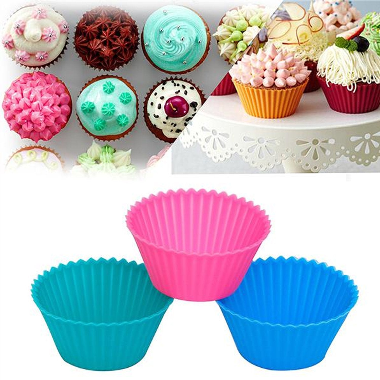 0700 Silicone Cupcake Shaped Baking Mold Fondant Cake Tool Chocolate Candy Cookies Pastry Soap Moulds Wukusy