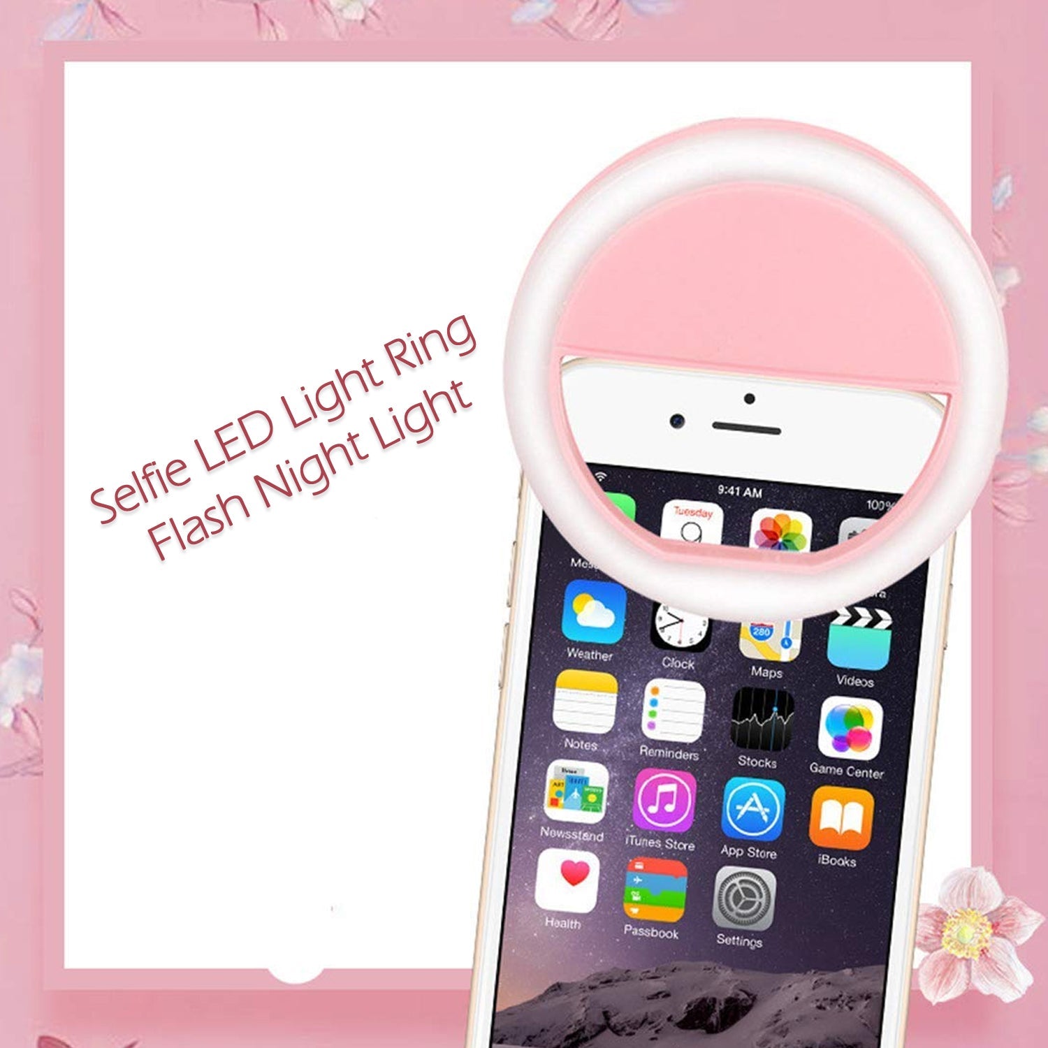 12881 Phone Selfie Light Selfie Ring Light Selfie Light For Smartphone Selfie Light For Phone Battery Operated Selfie Ring Light (Battery Not Included) Wukusy