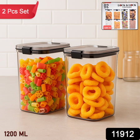 1200 Ml Airtight Lock  Lock Food Storage Container Set  2 Piece Wukusy