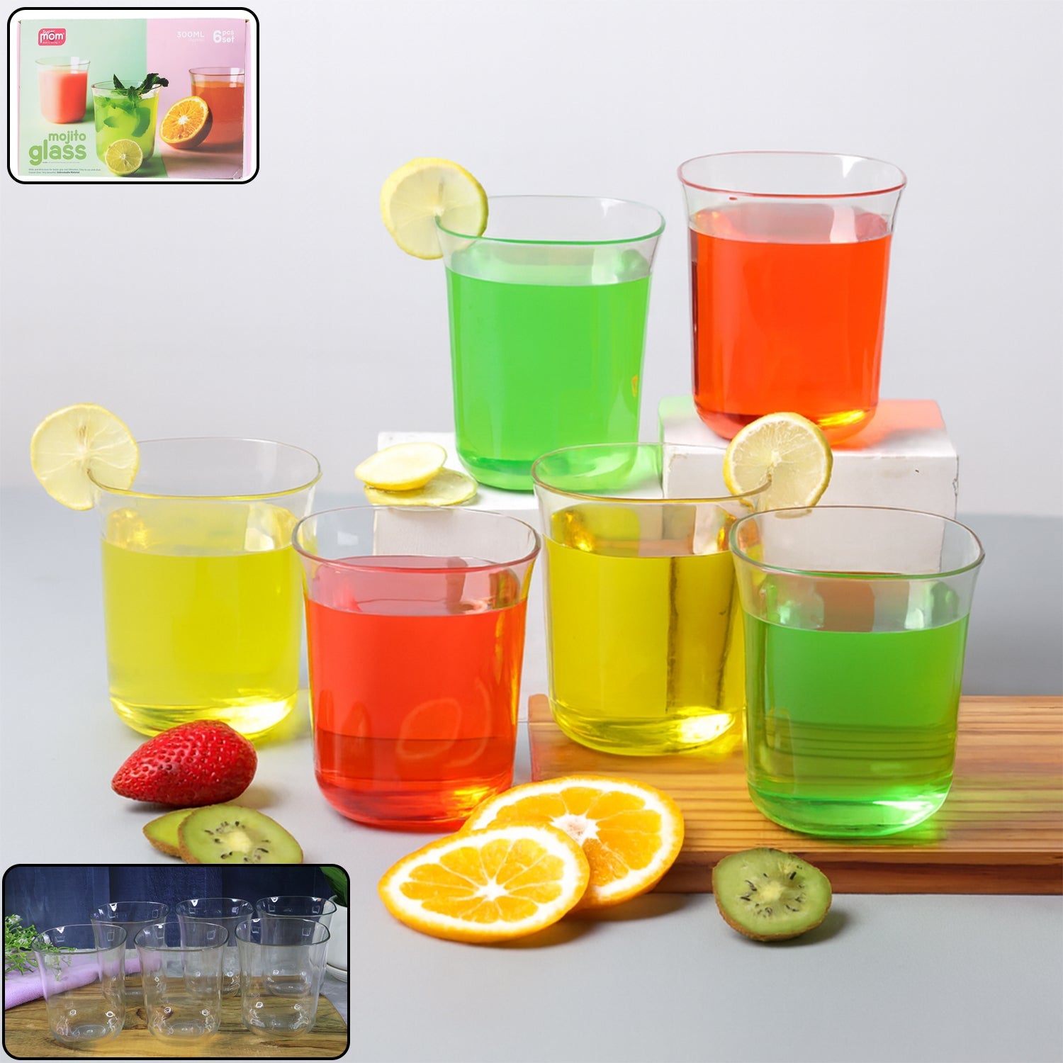 Supermom Plastic Mojito Glass 300ml Set Of 6 Pc Wukusy