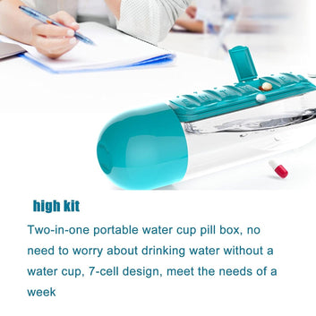 12911 Pill  Vitamin Bottle Water Bottle Multi Functional Use For Traveling  Outdoor Use Water Bottle Travelling Kit Summer Special Bottle (600 Ml   Mix Color ) Wukusy