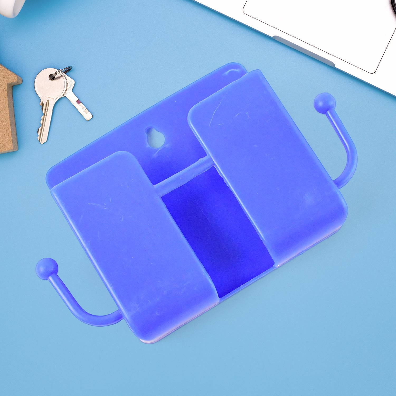 1 Pc Blue Wall Mount Mobile Stand With Hook Wukusy