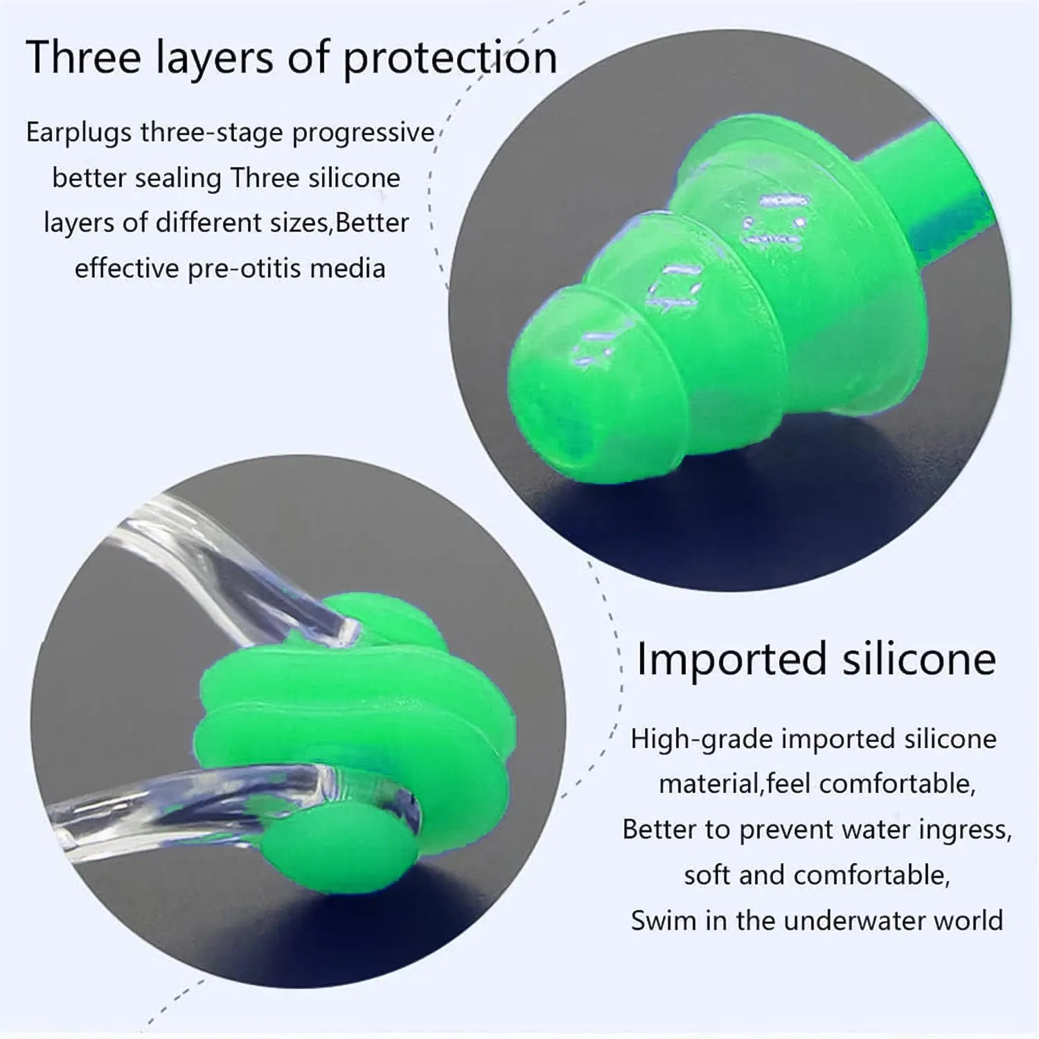 Swimming Earplugs And Nose Clip Set (3 Pc) Wukusy