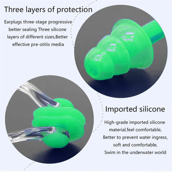 Swimming Earplugs And Nose Clip Set (3 Pc) Wukusy