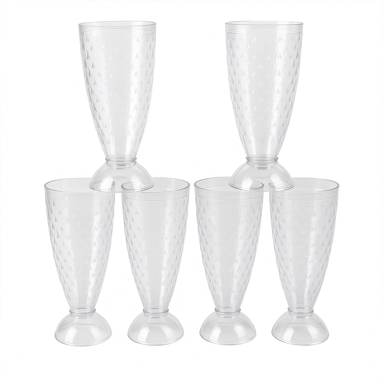 Supermom Transparent Plastic Milkshake Glass Set (400ml  6 Pc) Wukusy