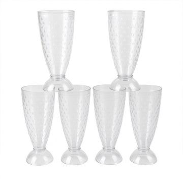 Supermom Transparent Plastic Milkshake Glass Set (400ml  6 Pc) Wukusy