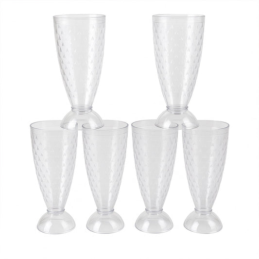 Supermom Transparent Plastic Milkshake Glass Set (400ml  6 Pc) Wukusy