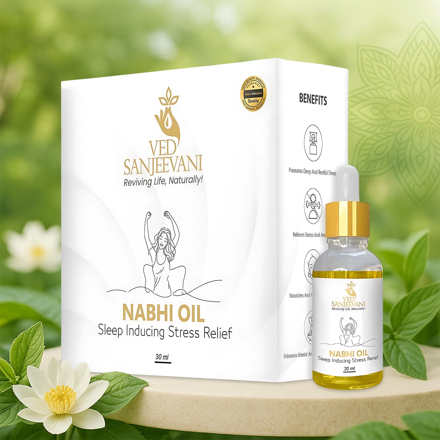 Ved Sanjeevani Nabhi Oil Sleep Inducing Stress Relief (30ml  1 Pc) Wukusy