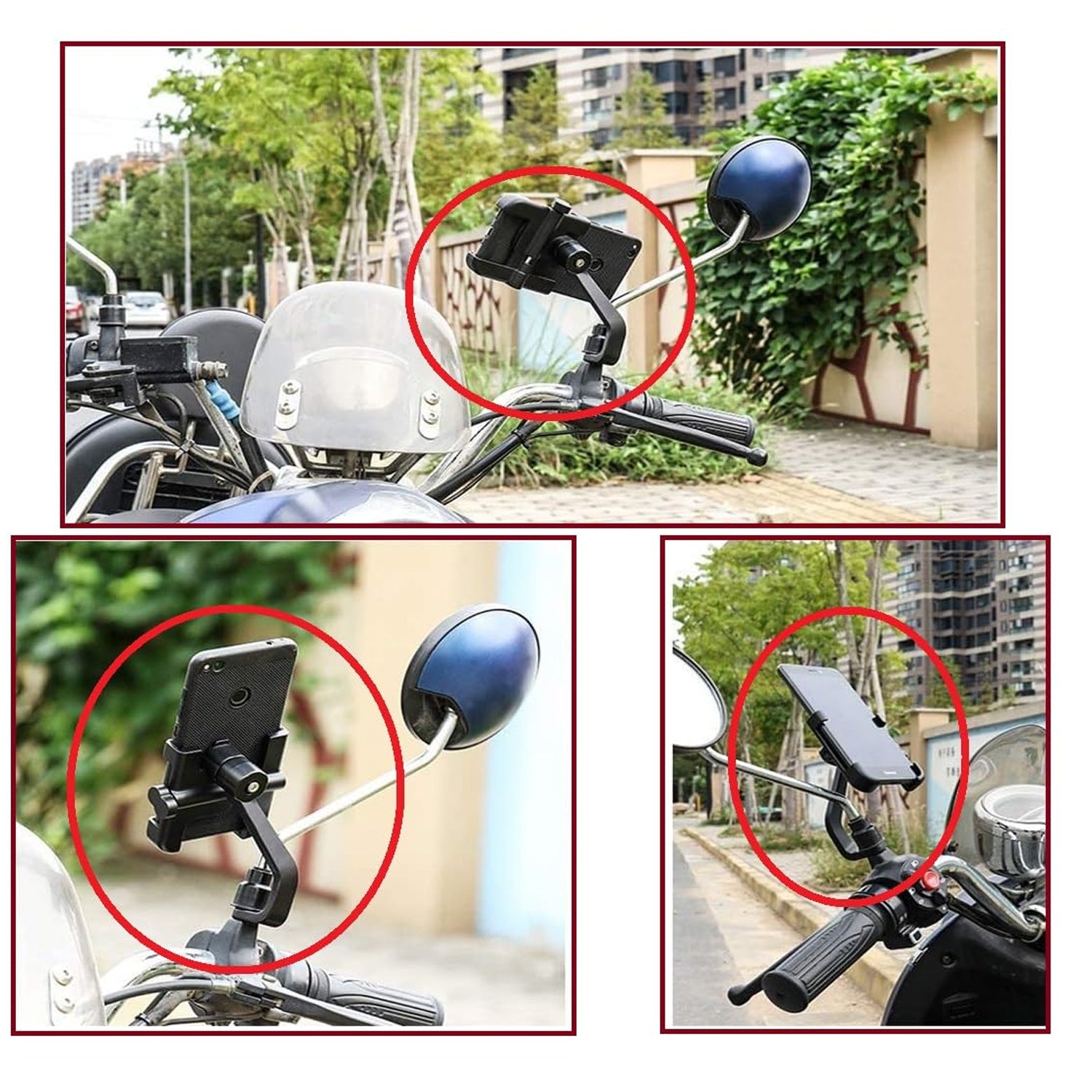 12674 Full Metal Body Bike  Scooty 360 Degree Rotating Mobile Holder Stand For Bicycle Motorcycle Scooty For Maps And Gps Navigation Fits All Smartphones (1 Pc) Wukusy