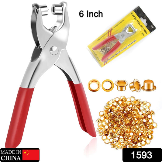 1593 Grommet Setting Tool With 25 Pcs Gold Eyelets Grommets Steel Hole Punch Setter Kit For Leather Canvas All Fabrics Men And Women Clothes Shoes Belts Bags Crafts Wukusy