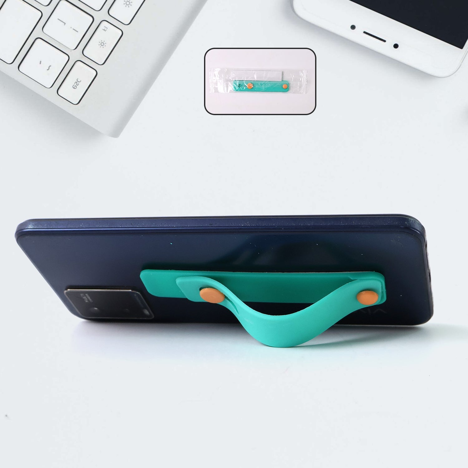 Teal Green Phone Loop Finger Holder Phone Grip Straps Silicone Phone Finger Strap (1 Pc) Wukusy