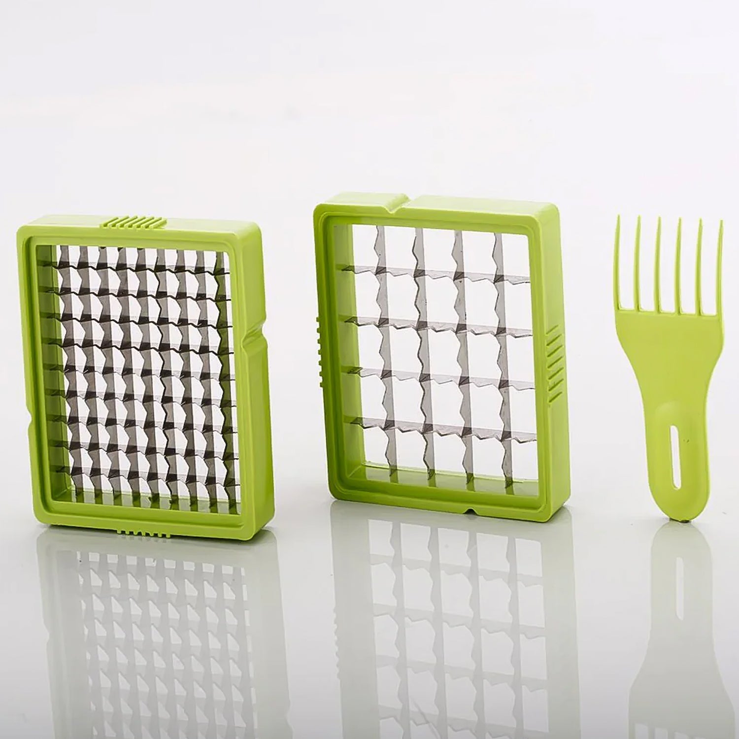 2 In 1 Potato Chipser  Slicer French Fries Maker Finger Chips  Plastic  Two Blades Finger Chips Cutter For Kitchen Accessoryvegetable Fruit Slicer (1 Pc) Wukusy