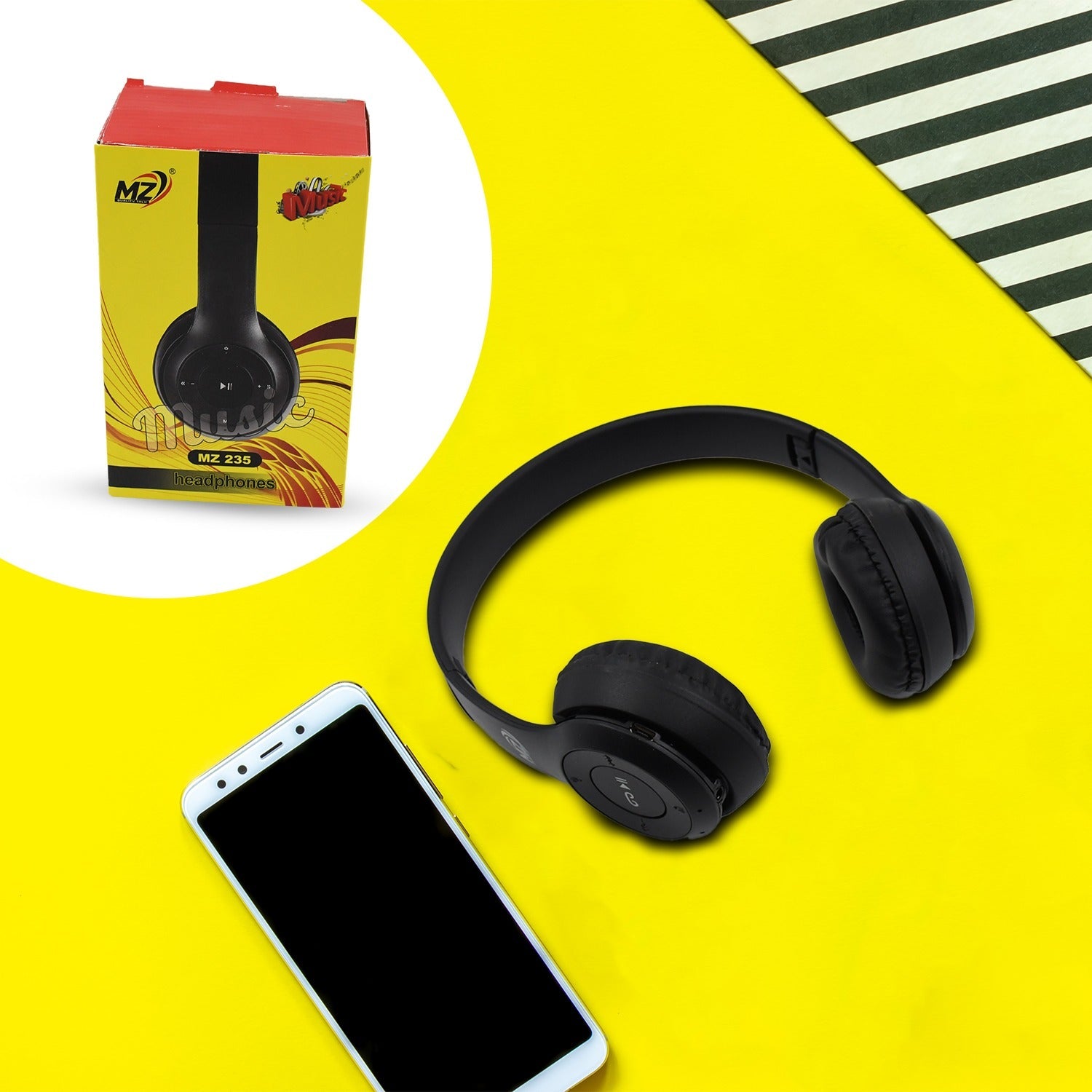 13052 Wireless Headphone Over The Head Bluetooth Headset Foldable Headband Hands-free With Calling Function (1 Pc) Wukusy