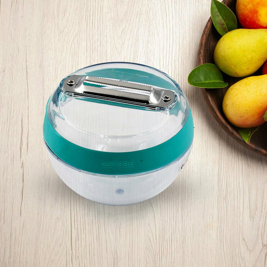 10030 Multifunctional Round Shape Peeler With Container Removable And Washable Storage Type Vegetable Fruit Peeler For Kitchen (1 Pc  Mix Color) Wukusy