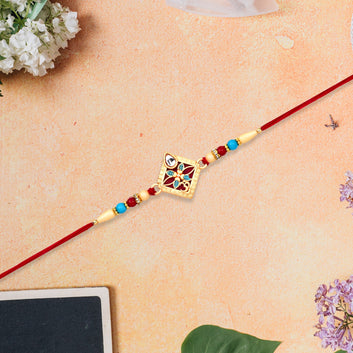 Traditional Beaded Kundan Rakhi Wukusy