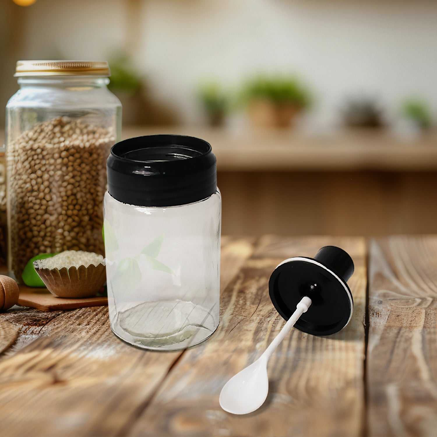 10011 Transparent Glassoil Dispenser 500 Ml Bottle Set Of 2 Spice Jar 250 Ml Set Of 3 Oil Bottle For Kitchen Oil  Vinegar Storage Glass Bottle Glass Container For Spice Masala (5 Pcs Set) Wukusy