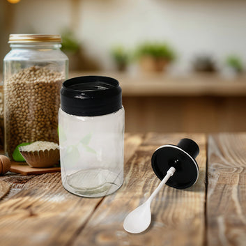 10011 Transparent Glassoil Dispenser 500 Ml Bottle Set Of 2 Spice Jar 250 Ml Set Of 3 Oil Bottle For Kitchen Oil  Vinegar Storage Glass Bottle Glass Container For Spice Masala (5 Pcs Set) Wukusy