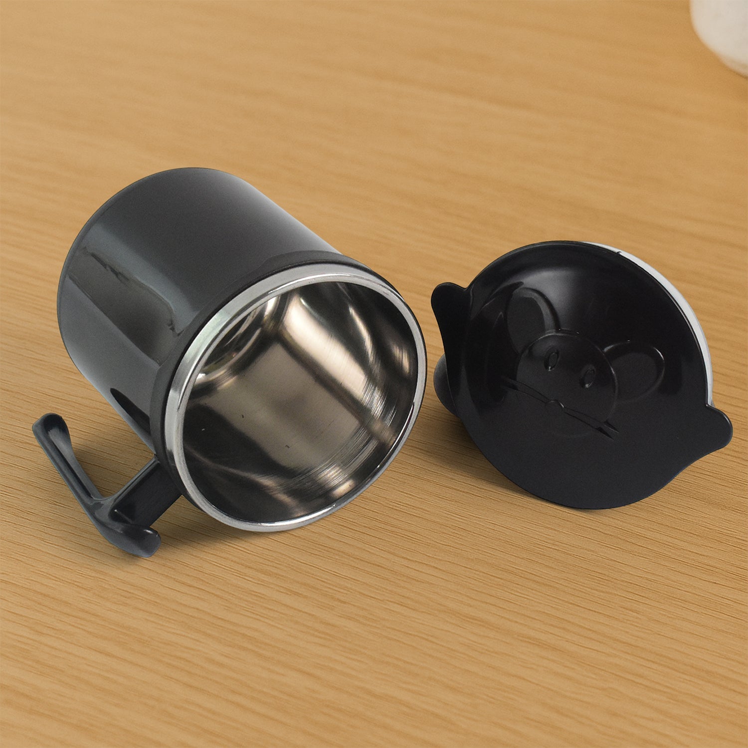 1 Pc Apex Cat Mug  250 Ml Stainless Steel Insulated Inner With Cute Cat Print Wukusy