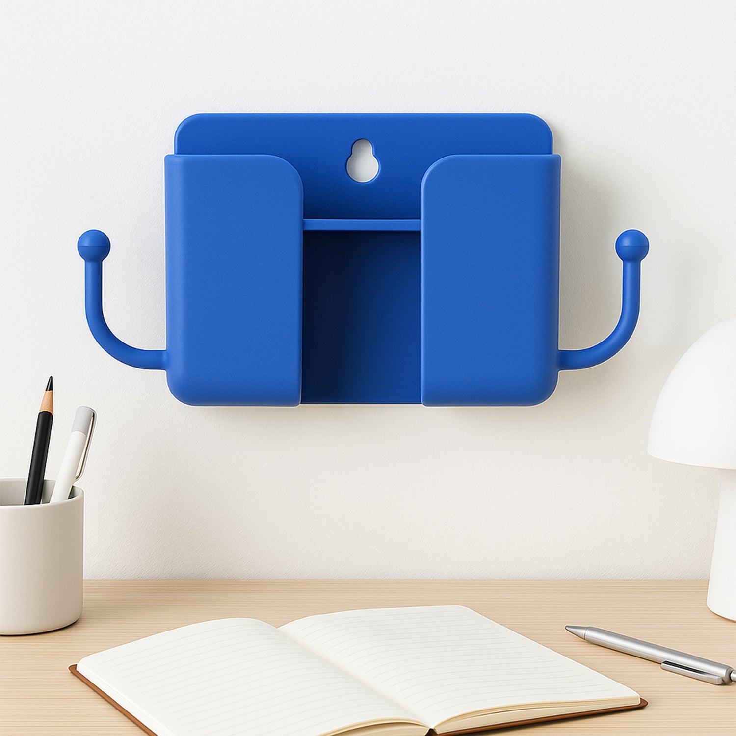 1 Pc Blue Wall Mount Mobile Stand With Hook Wukusy