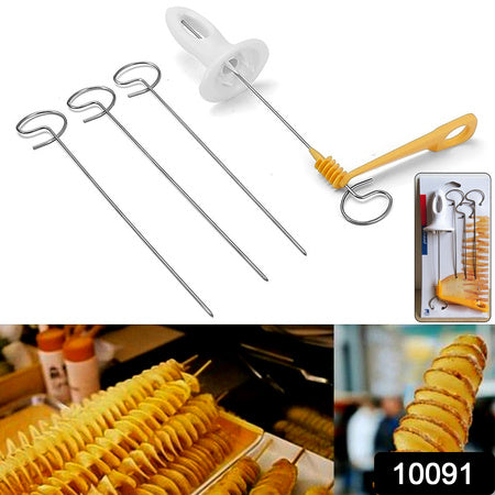 1 Set Potato Spiral Cutter Potato Twister (4 Spits) Wukusy