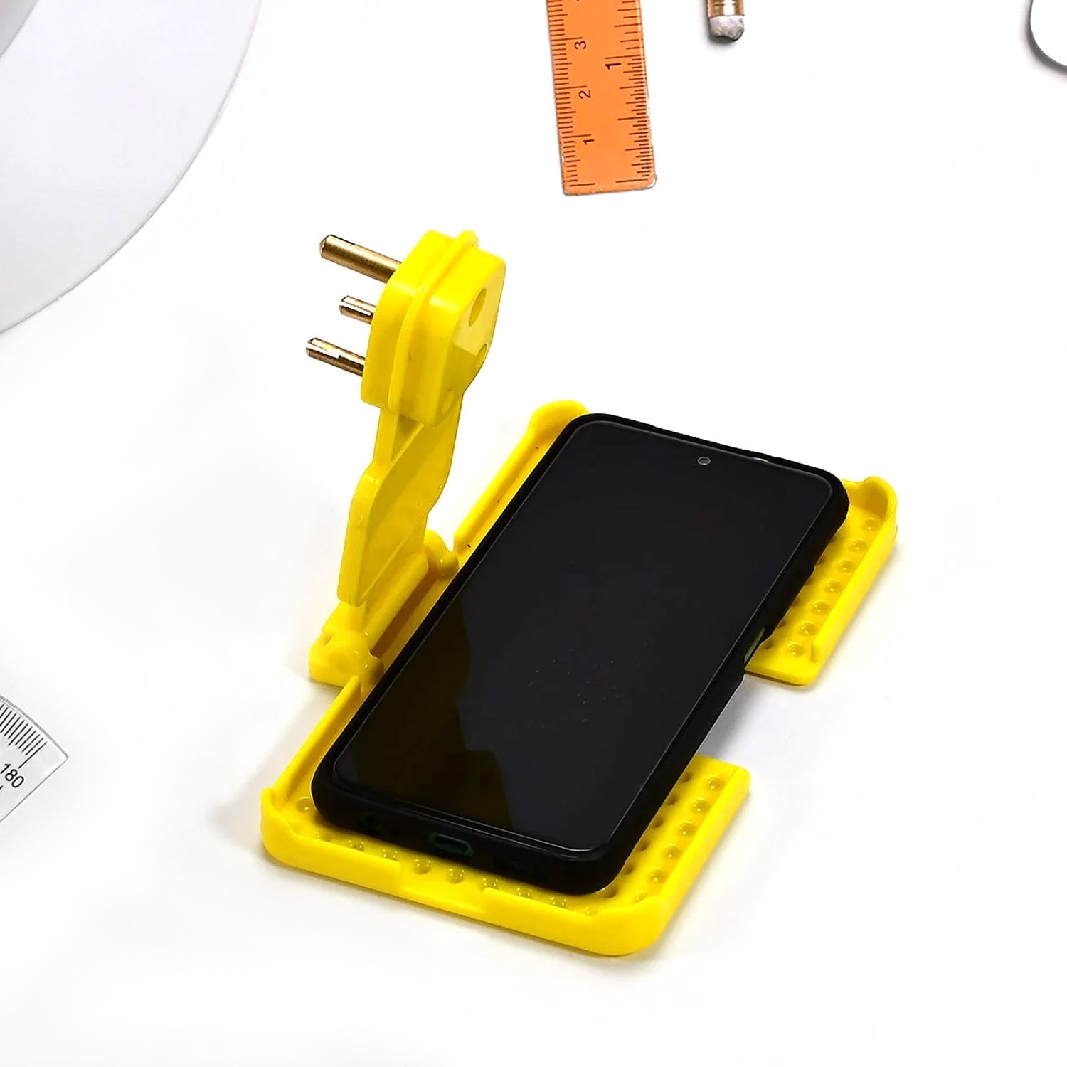 12872 Multi-purpose Wall Holder Stand For Charging Mobile Just Fit In Socket And Hang (Mix Color  1 Pc) Wukusy