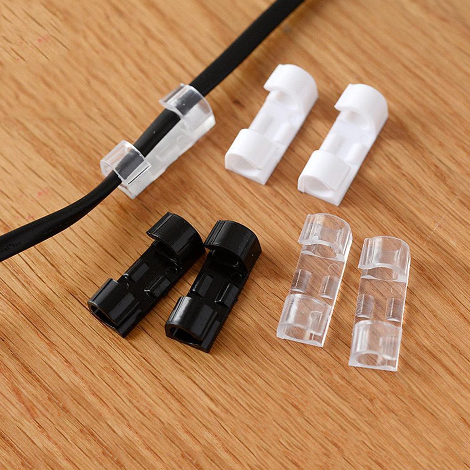 1761 Self Adhesive Cable Clips Wire Manage Holder Sticky Mount-round Plastic Cable Cord Wukusy