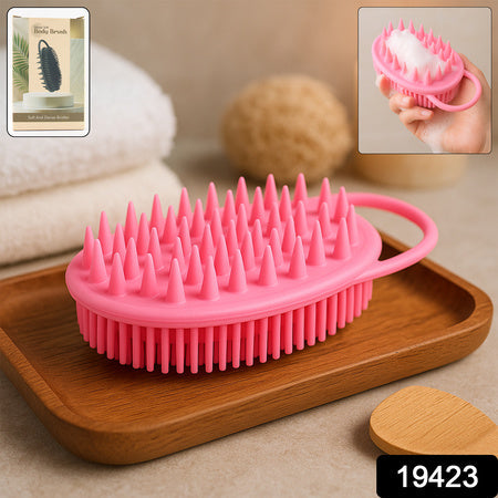 2-in-1 Silicone Soft Bristle Bath Brush Wukusy
