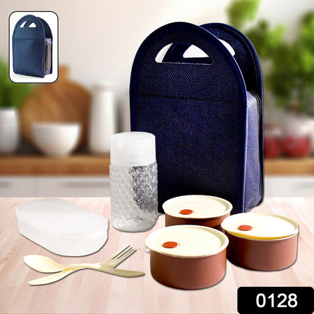 128 Steel Lunch Box Set (4 Pcs Black) Wukusy