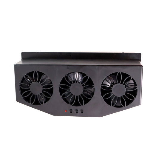 Triple Fan Solar Powered Car Exhaust Ventilation System With Usb Charging Wukusy