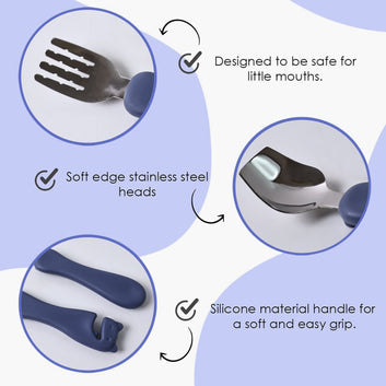 Supermom Foodie Stainless Steel Spoon  Fork (2 Pc Set) Wukusy