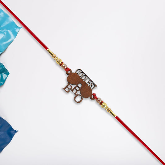 Trendy Wooden Rakhi For Brother  Coolest Bro Design With Sunglass Motif  Decorative Beads Wukusy