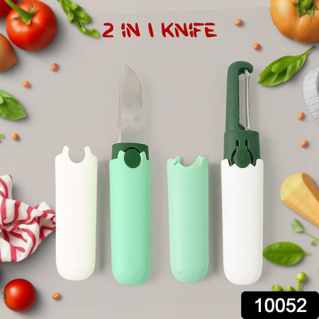 10052 Multifunctional Peeler Two In One Fruit Knife Fruit And Vegetable Cutting Knife+sawtooth Peeler Apple Carrot Potato Fruit Slice Antiskid Wukusy